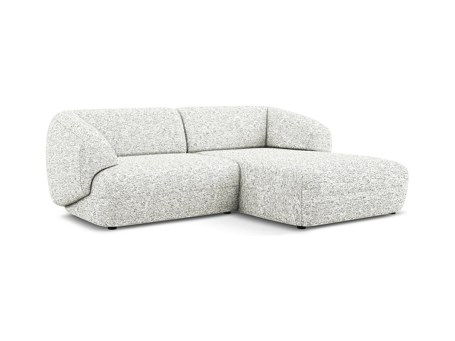 Canapé d'angle 2,5 places modulaire droit en Strukturstoff - blanc - MOANA