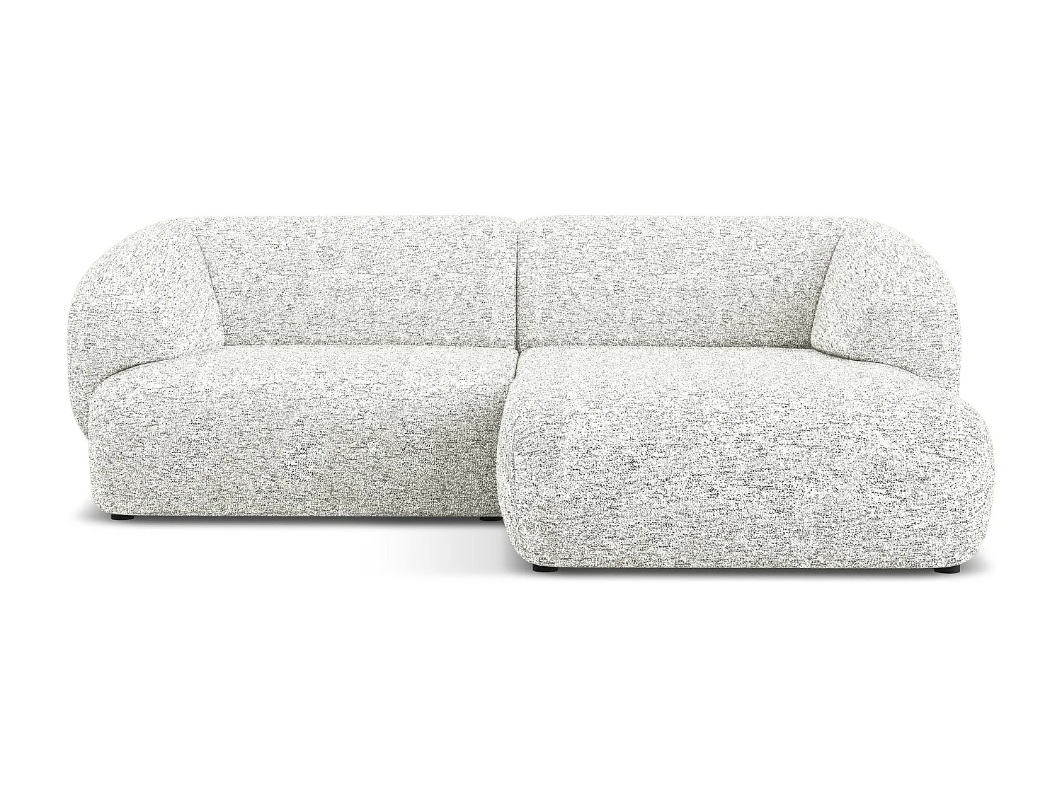 Canapé d'angle 2,5 places modulaire droit en Strukturstoff - blanc - MOANA