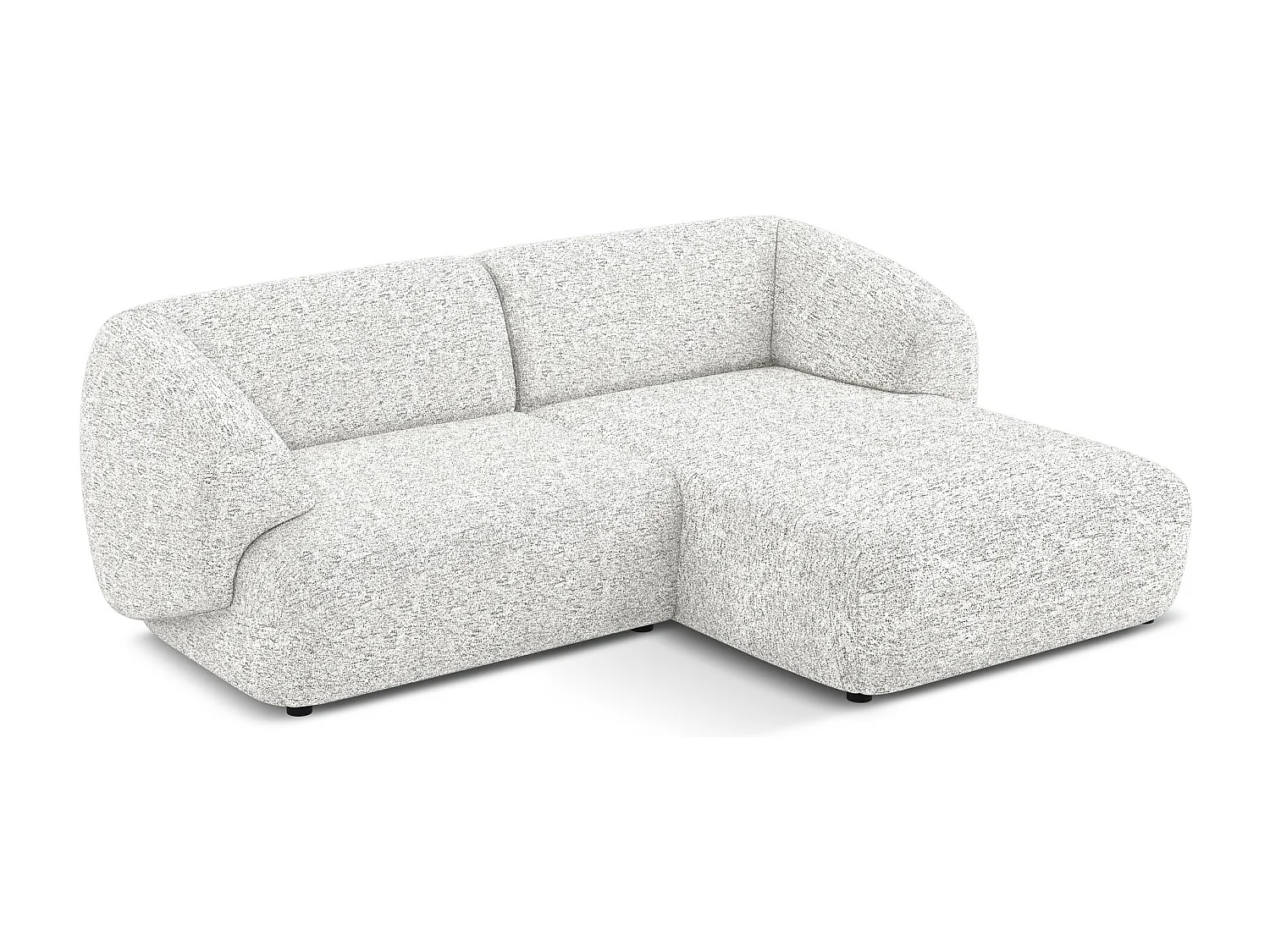 Canapé d'angle 2,5 places modulaire droit en Strukturstoff - blanc - MOANA