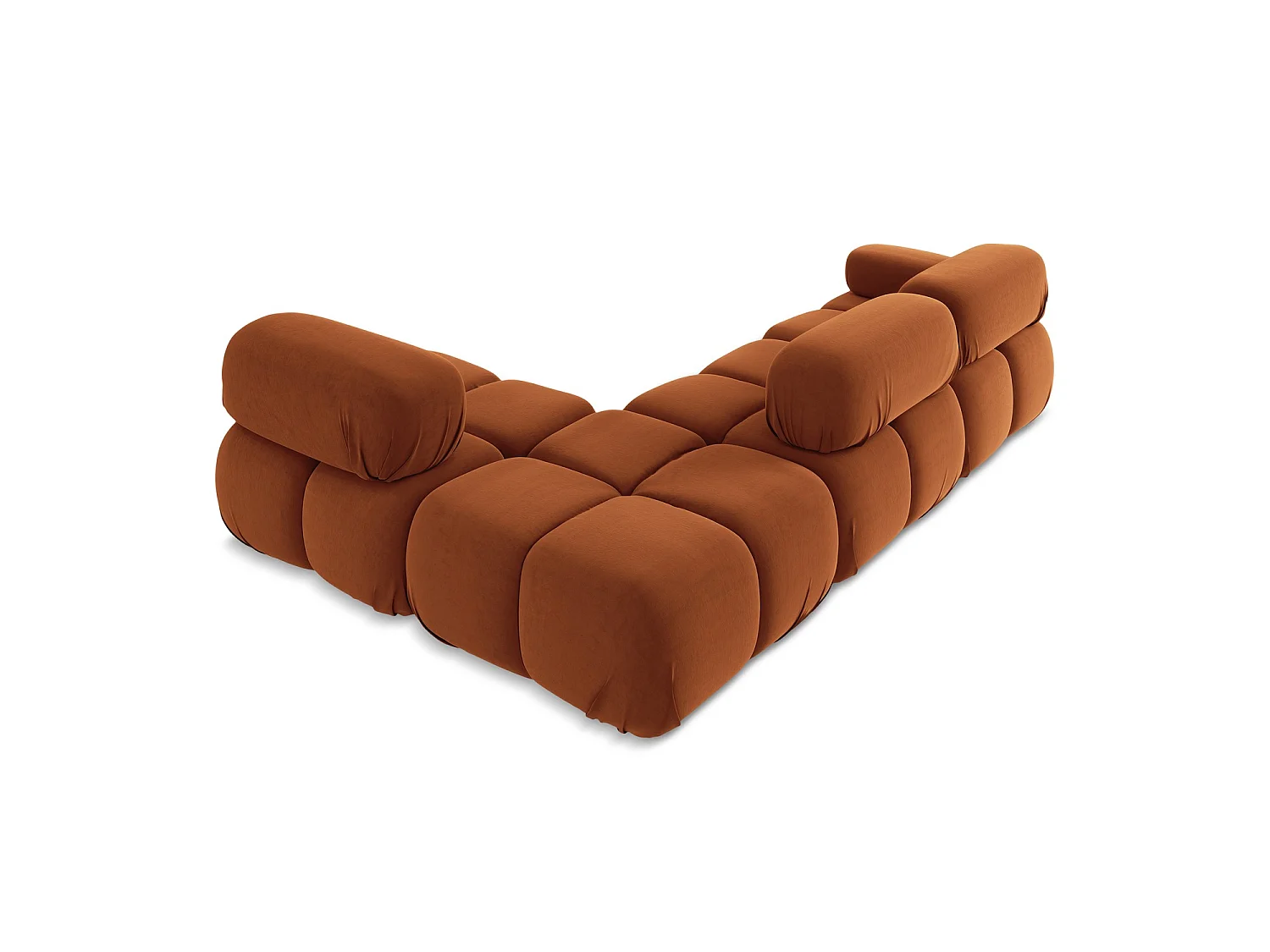 3-Sitzer Modulares Ecksofa - Ecke Rechts - Samt - Terrakotta - SANREMO