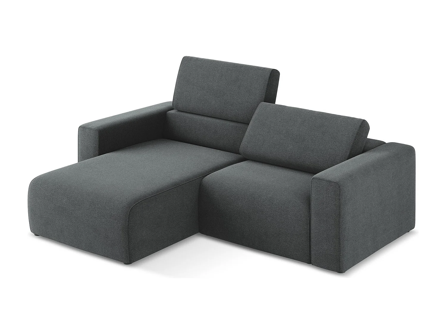 Canapé modulable d’angle S gauche en Strukturstoff - gris - KALEA