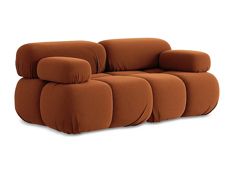 2-Sitzer Sofa - - Samt - Terrakotta - LOKUA