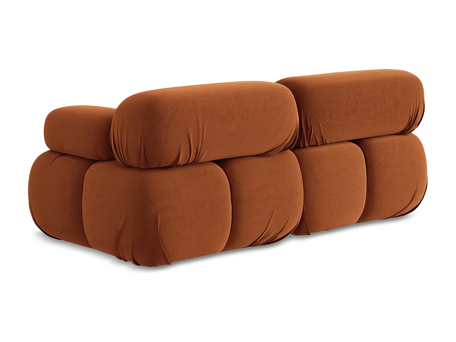 Modułowa sofa 2-osobowa - z tkaniny welwetowej - terakota - LOKUA