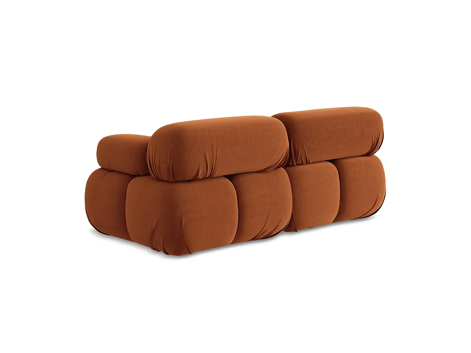 Modułowa sofa 2-osobowa - z tkaniny welwetowej - terakota - SANREMO