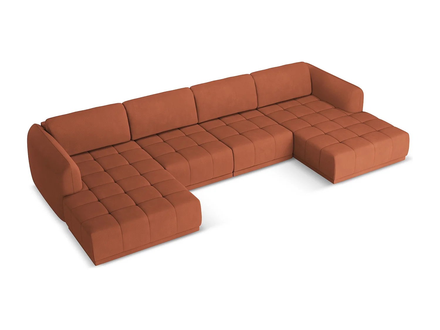 Canapé panoramique en Chenille - terre cuite - HOKU