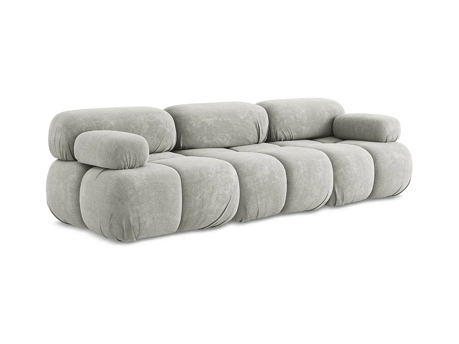 Modulares 3-Sitzer Sofa - - Chenille - Hellgrau - LOKUA