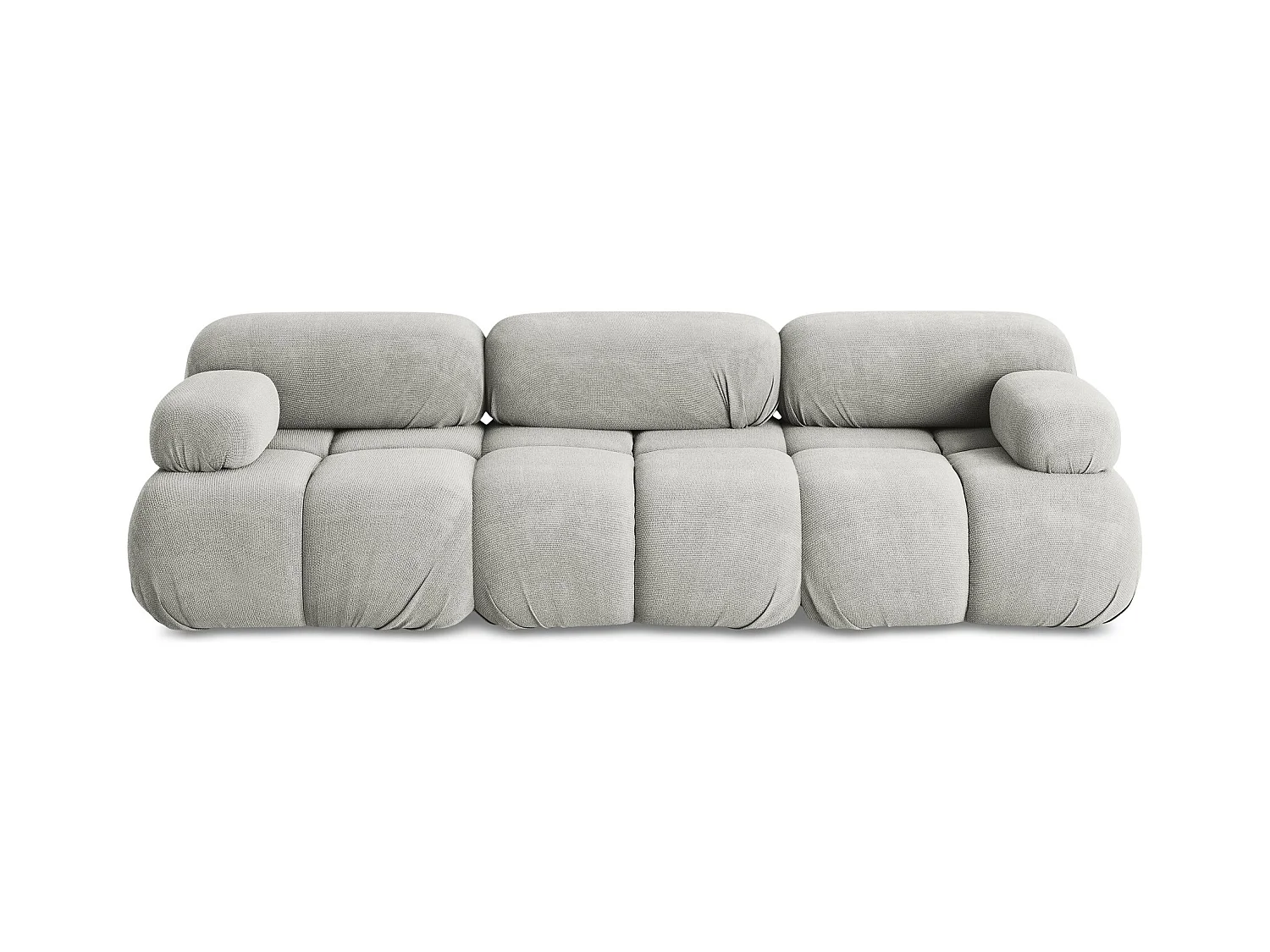 Sofá modular 3 plazas de tela chenilla gris claro - LOKUA