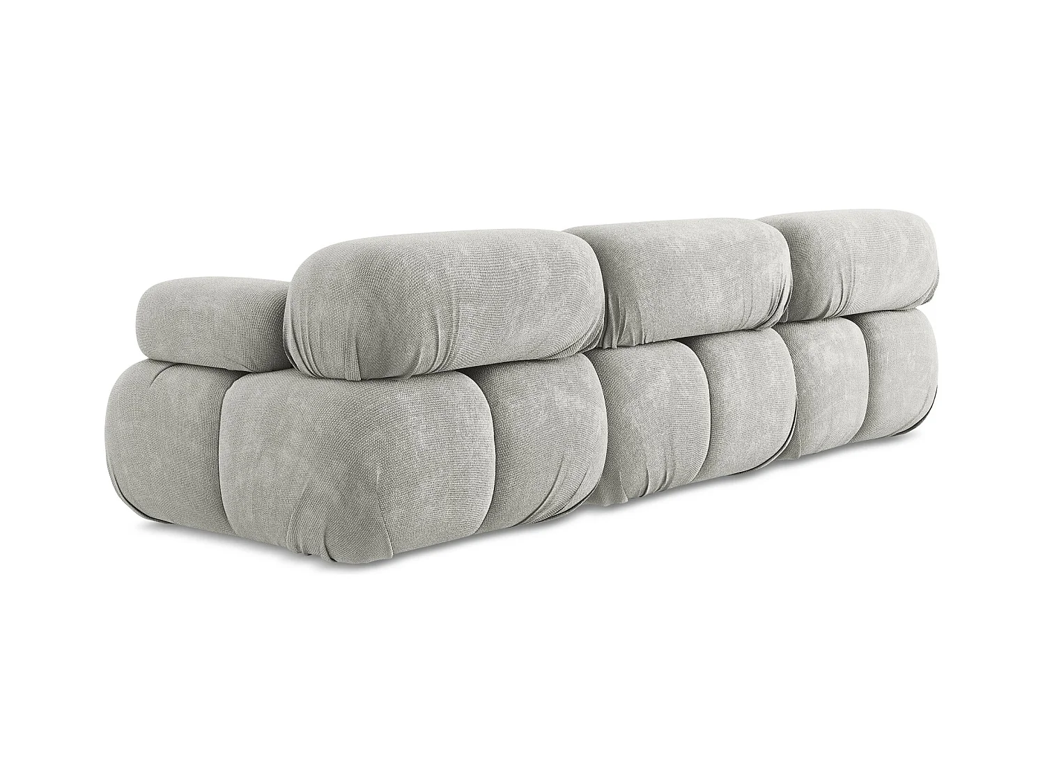 Sofá modular 3 plazas de tela chenilla gris claro - LOKUA