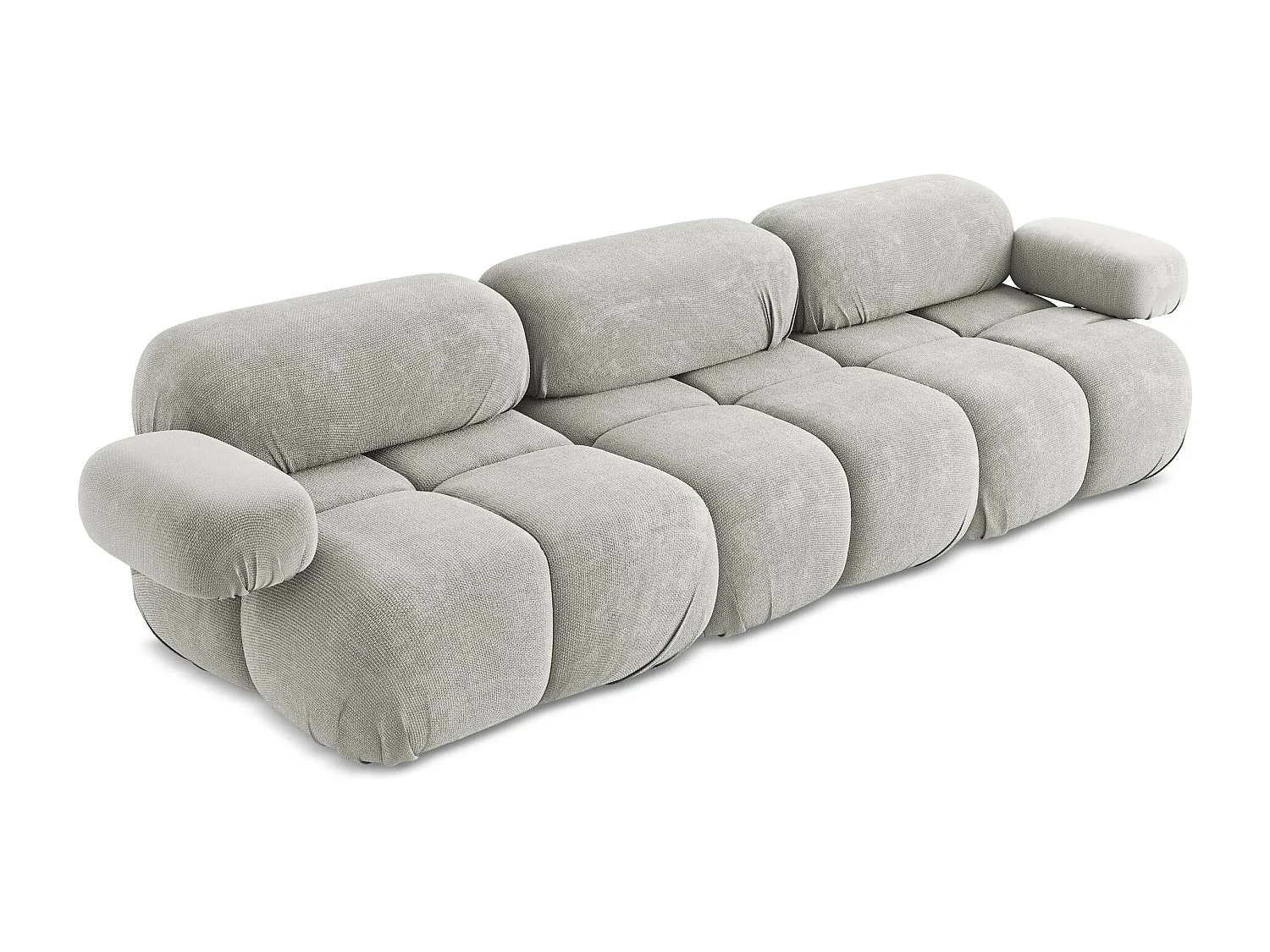 Canapé modulable 3 places en Chenille - gris clair - LOKUA