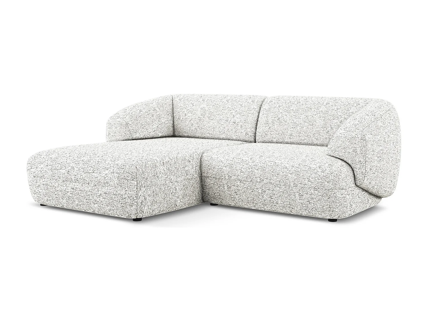 Modulaire hoekbank links van wit textuurstof - MOANA