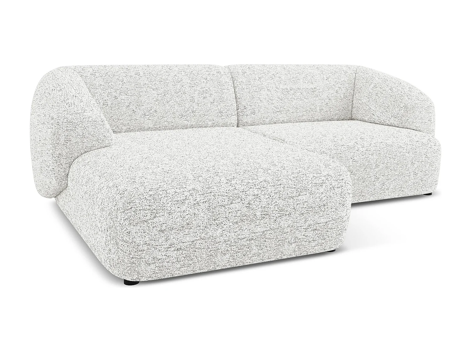 Modulaire hoekbank links van wit textuurstof - MOANA