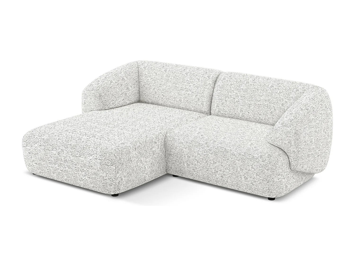 Modulaire hoekbank links van wit textuurstof - MOANA