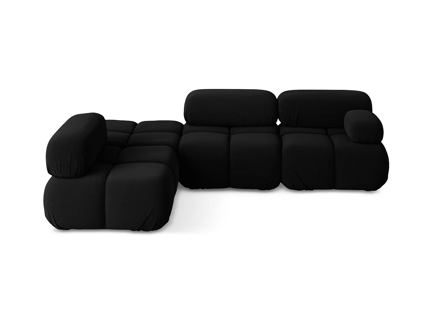 Canapé d'angle modulaire gauche en Samt - noir - LOKUA