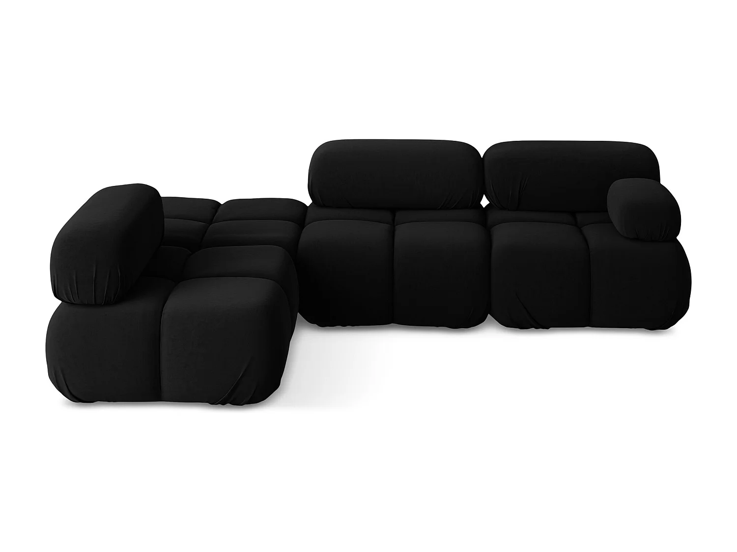 Canapé d'angle modulaire gauche en Samt - noir - LOKUA