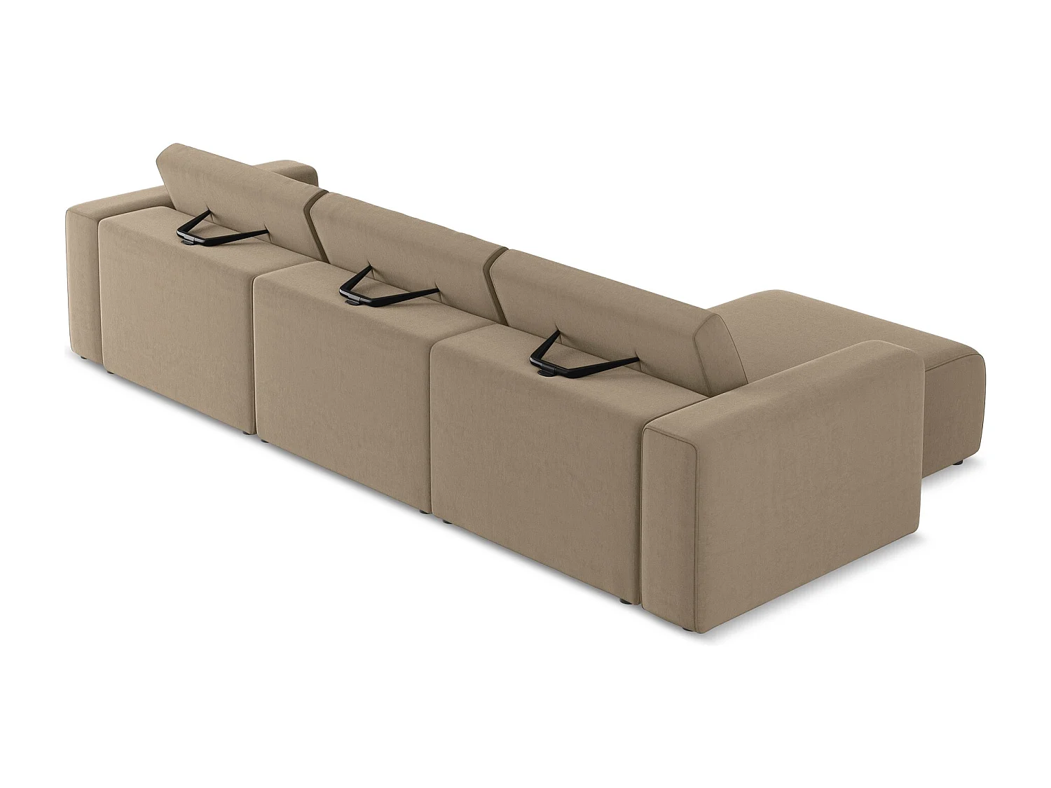 Modulares Ecks Sofa M links - Links - Samt - Dunkelbeige - KALEA