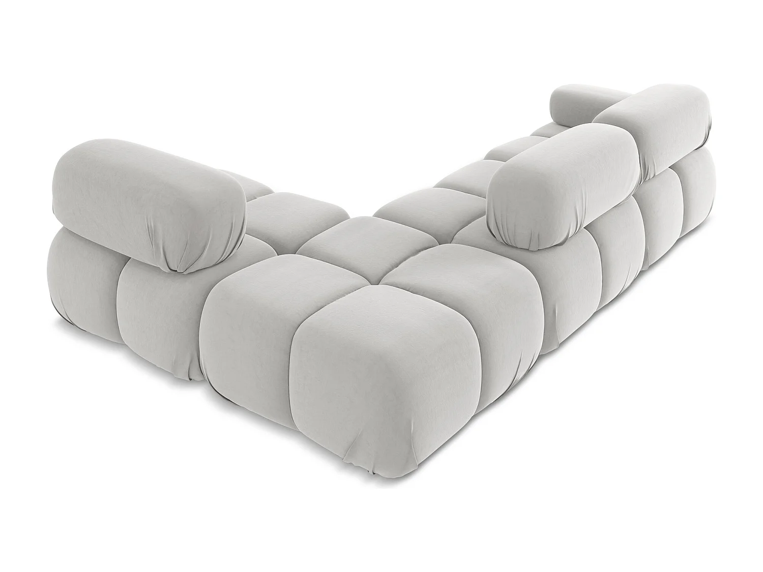 3-Sitzer Modulares Ecksofa - Ecke Rechts - Samt - Silber - LOKUA