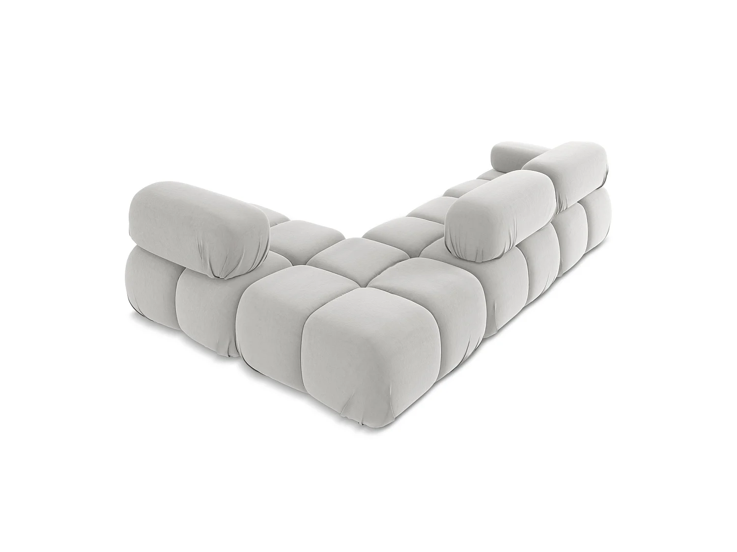 3-Sitzer Modulares Ecksofa - Ecke Rechts - Samt - Silber - SANREMO