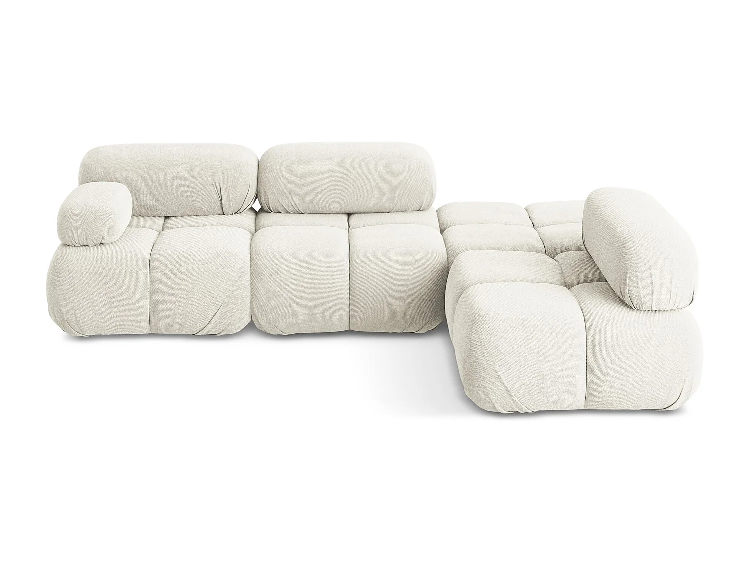 Canapé d'angle modulaire droit en Chenille - blanc - LOKUA