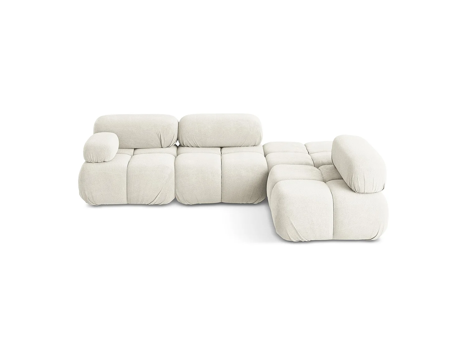 Modulaire hoekbank rechts van wit chenille stof - SANREMO