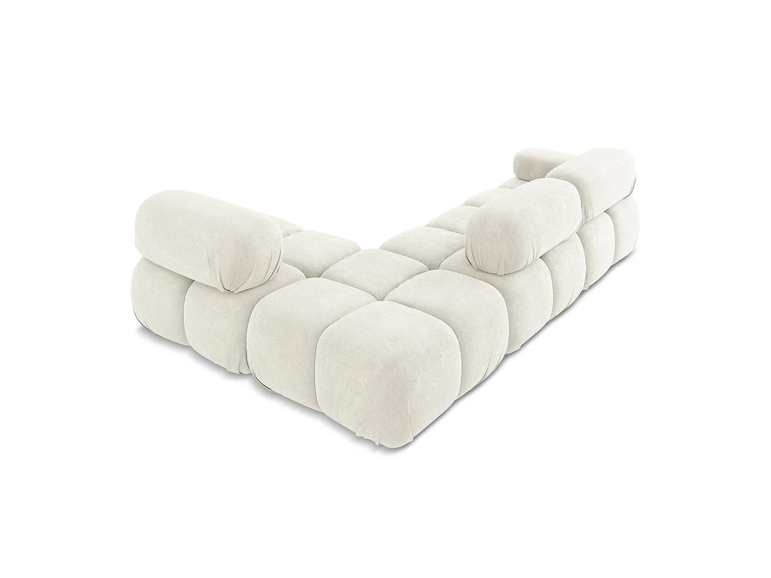 Modulaire hoekbank rechts van wit chenille stof - SANREMO