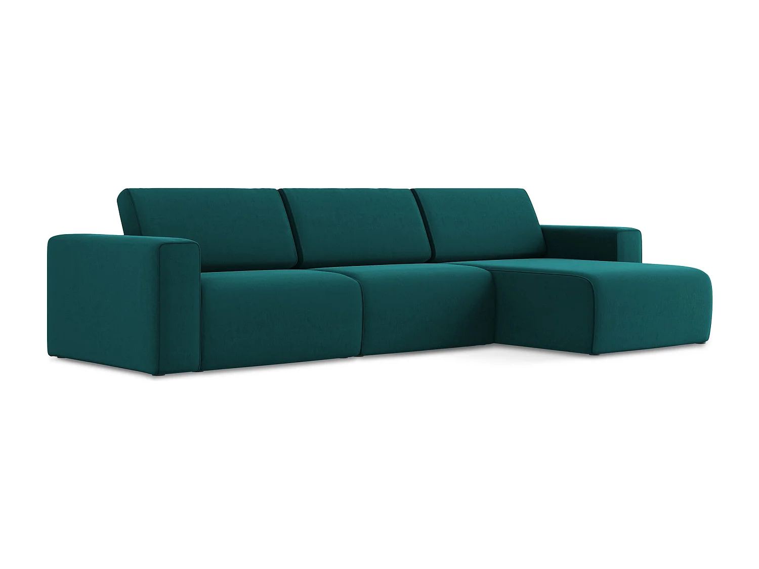 Modulares Ecks Sofa M rechts - Rechts - Samt - Marine - KALEA