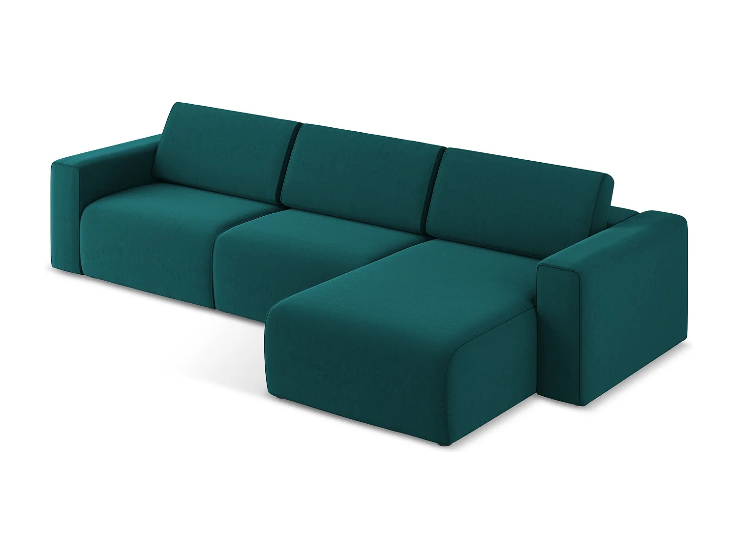 Modulares Ecks Sofa M rechts - Rechts - Samt - Marine - KALEA