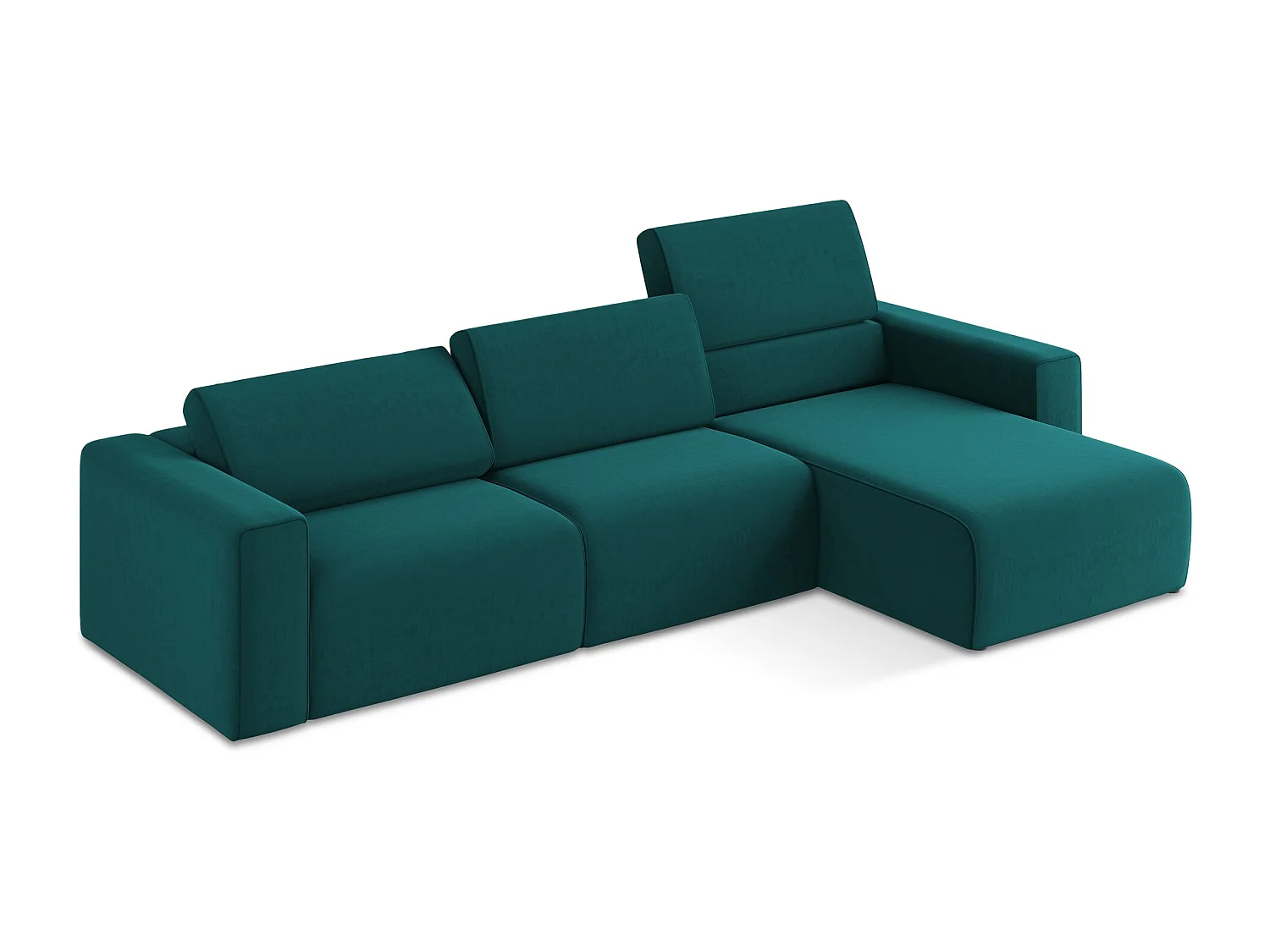 Modulares Ecks Sofa M rechts - Rechts - Samt - Marine - KALEA