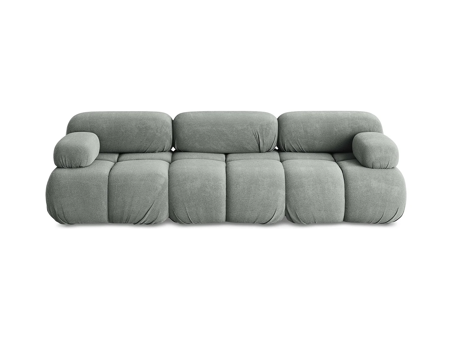 Sofá modular 3 plazas de tela chenilla gris - LOKUA