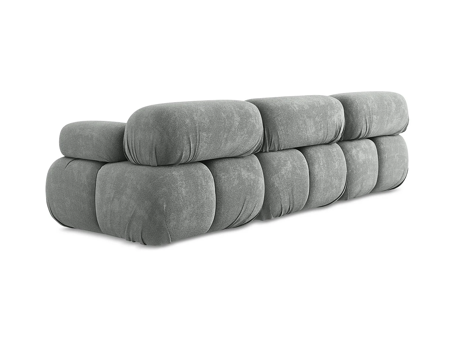 Sofá modular 3 plazas de tela chenilla gris - LOKUA