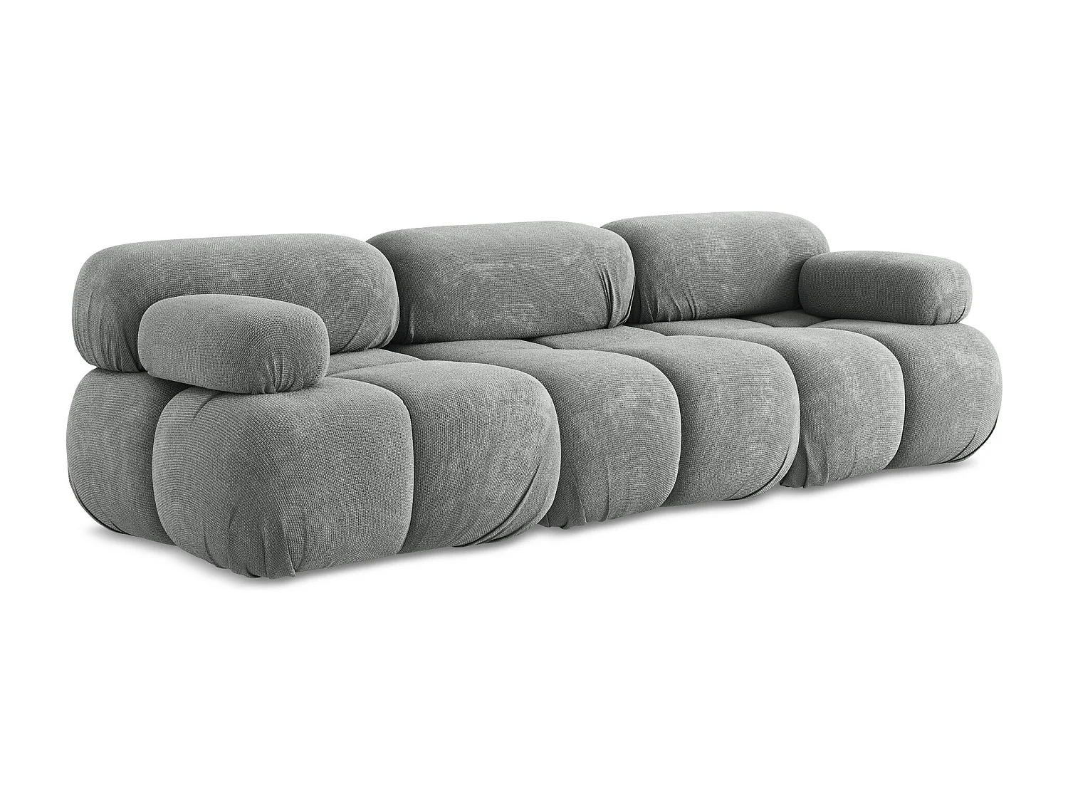 Canapé modulable 3 places en Chenille - gris - LOKUA