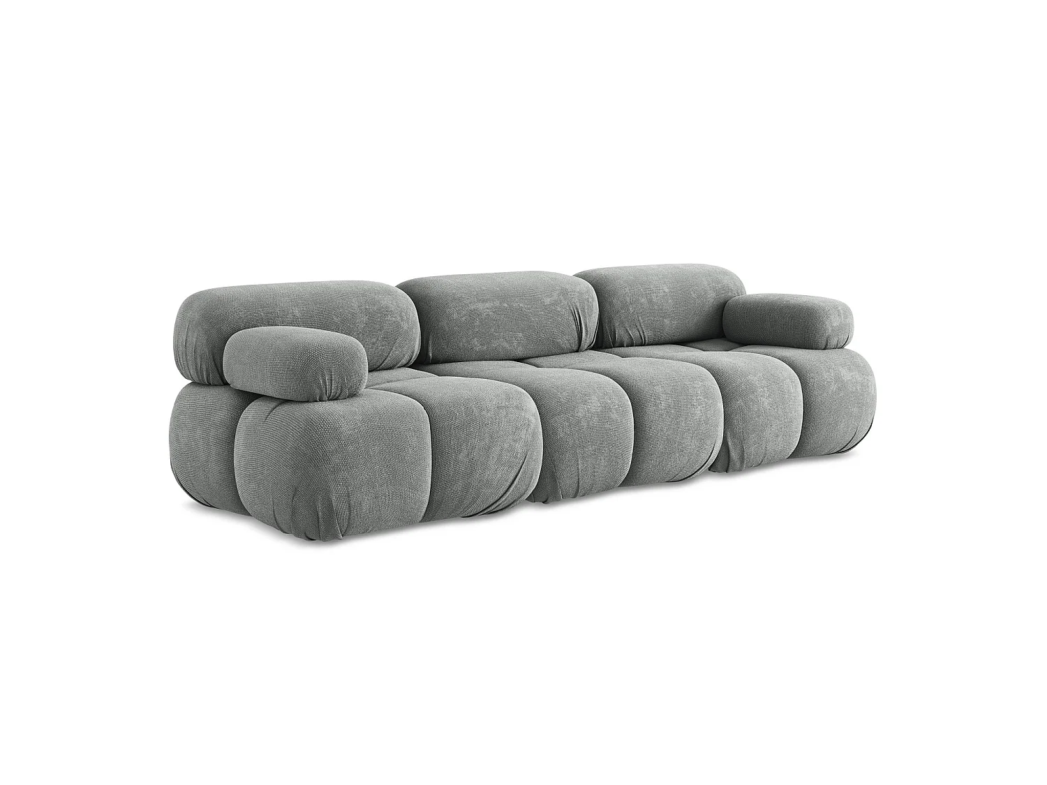 Canapé modulable 3 places en tissu chenille - gris - SANREMO