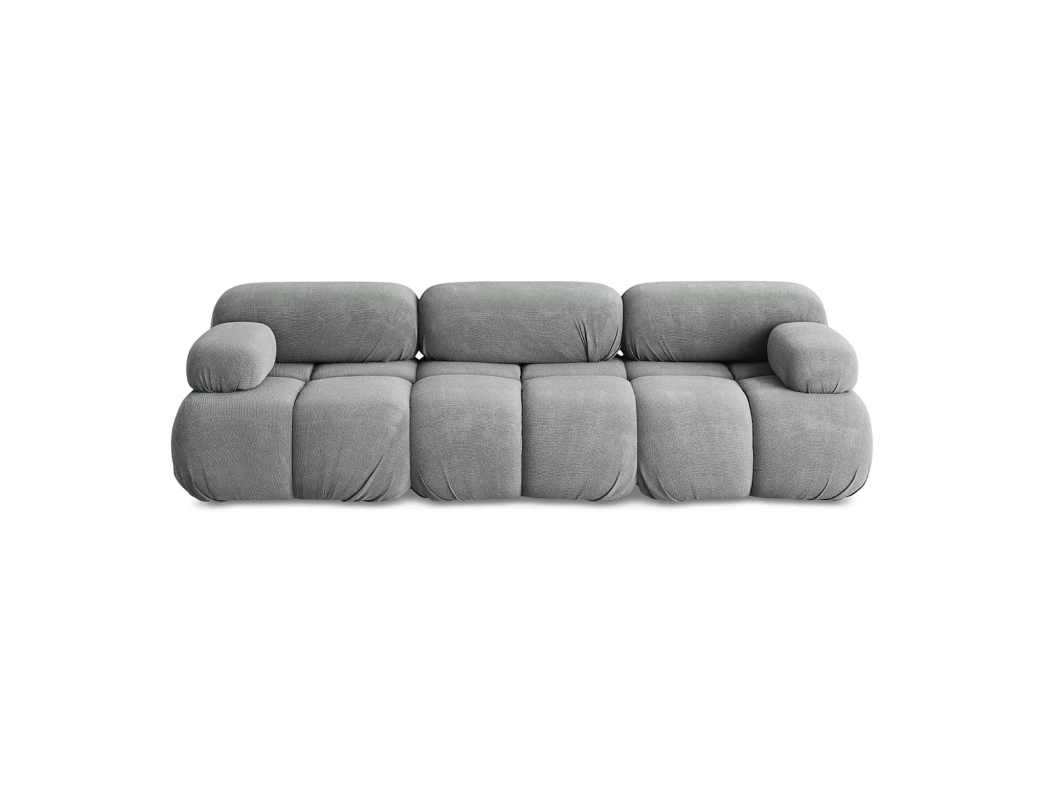 Canapé modulable 3 places en tissu chenille - gris - SANREMO