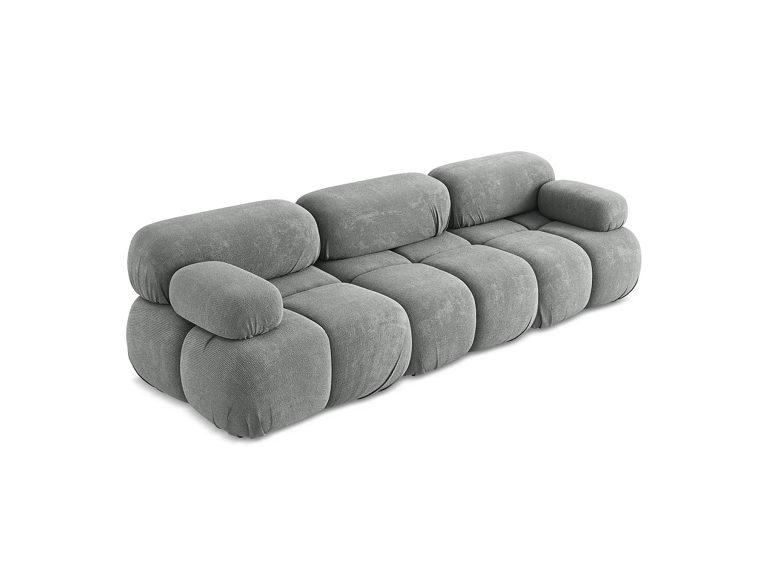 Canapé modulable 3 places en tissu chenille - gris - SANREMO