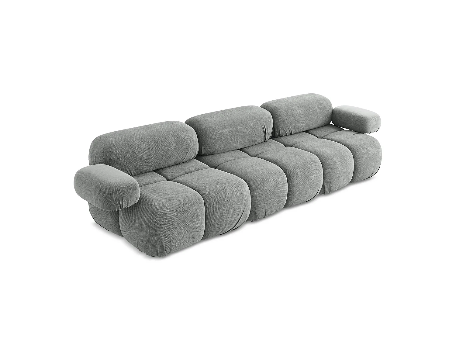 Canapé modulable 3 places en tissu chenille - gris - SANREMO