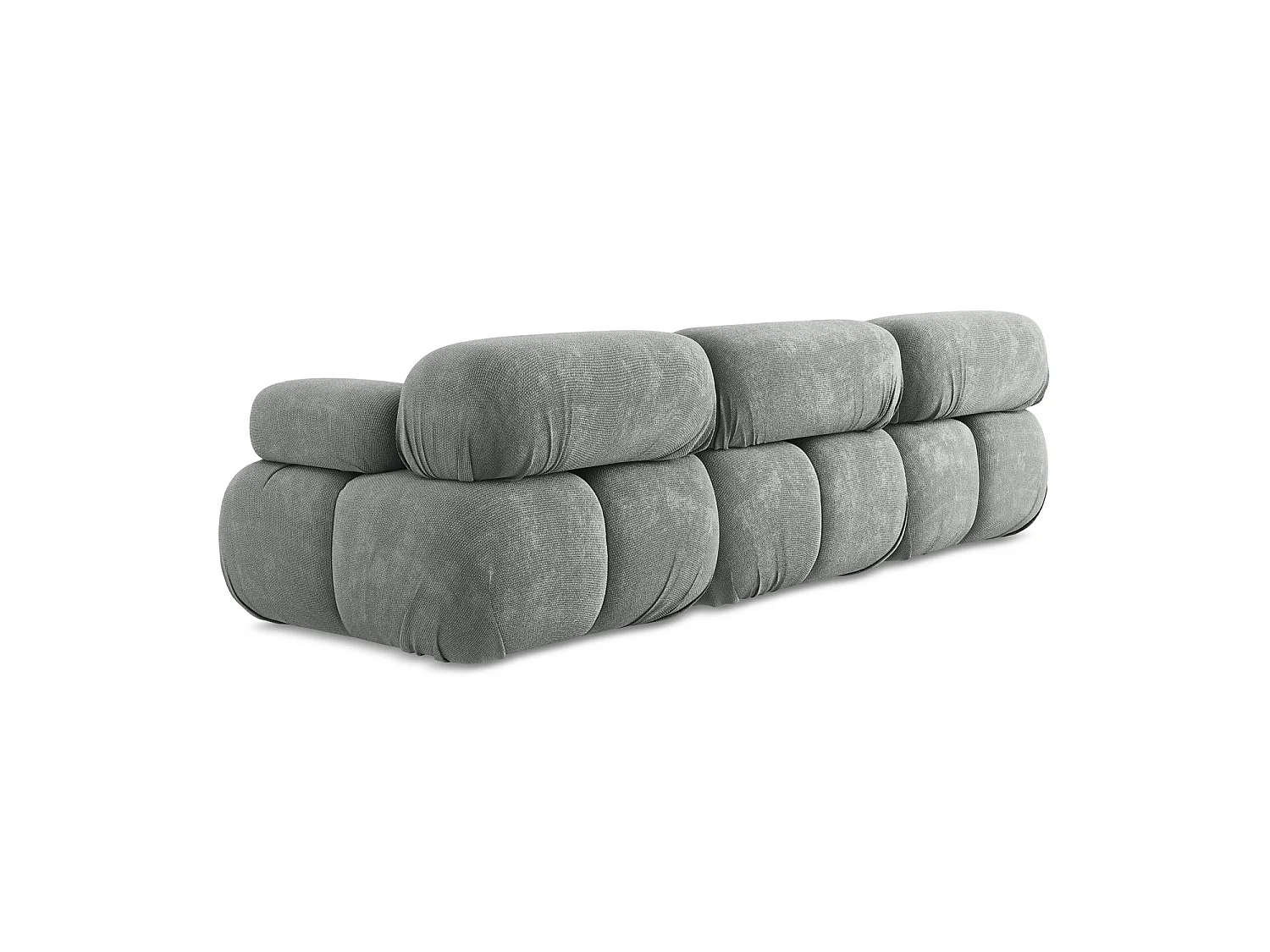Canapé modulable 3 places en tissu chenille - gris - SANREMO