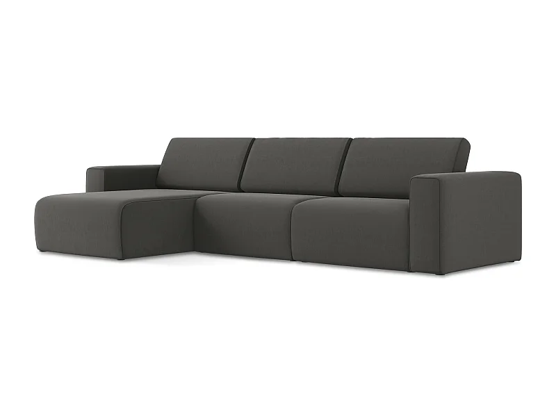 Modulares Ecks Sofa M links - Links - Samt - Stahl - KALEA