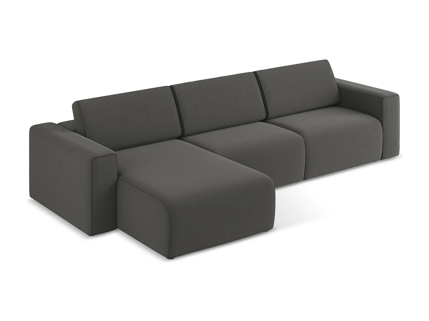 Modulaire hoekbank M links van staal velours - KALEA