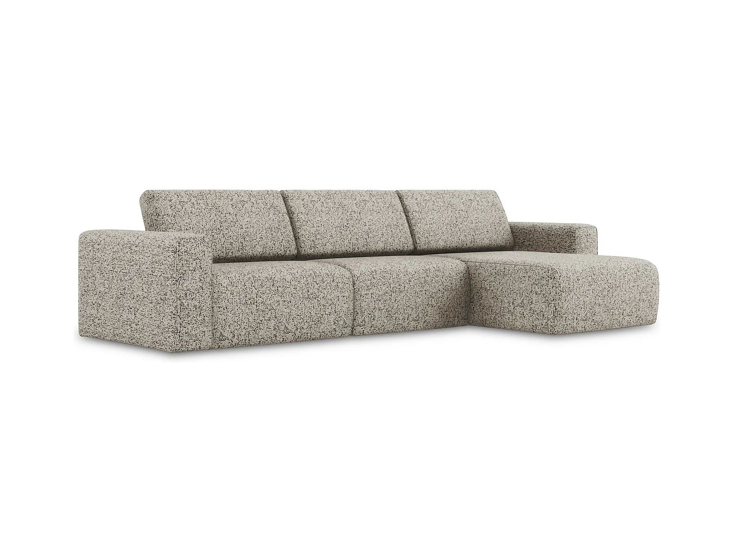Modulares Ecks Sofa M rechts - Rechts - Strukturstoff - Dunkelbeige - KALEA