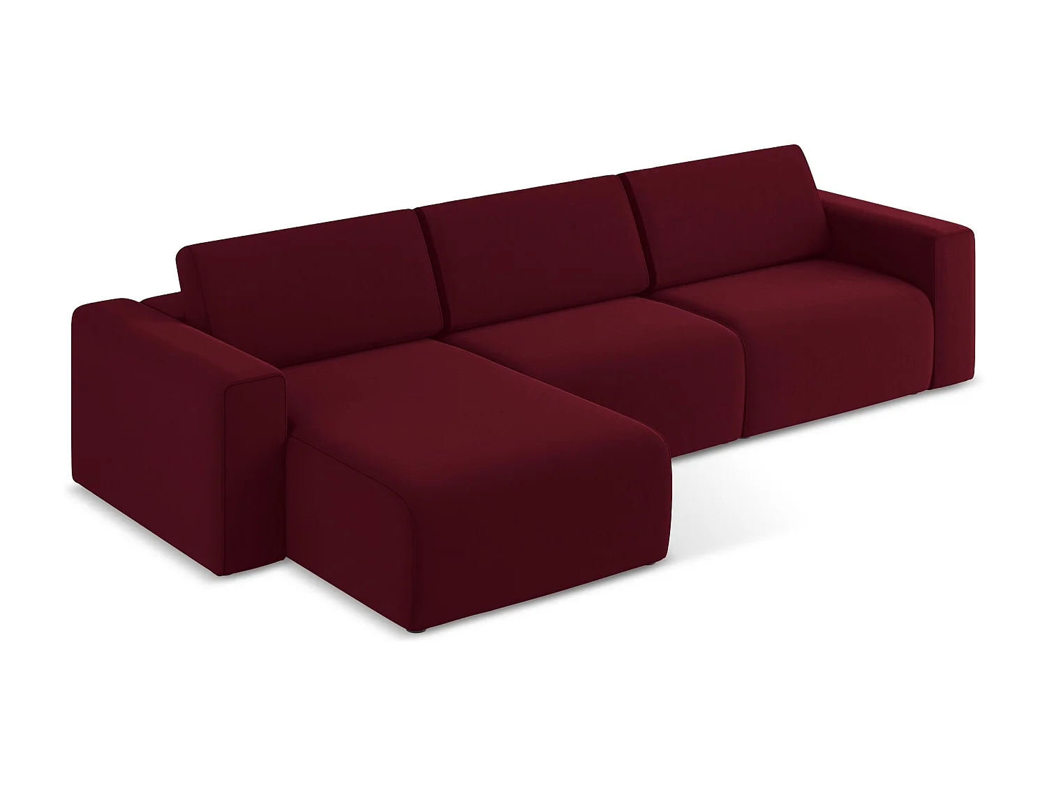 Modulares Ecks Sofa M links - Links - Samt - Burgund - KALEA