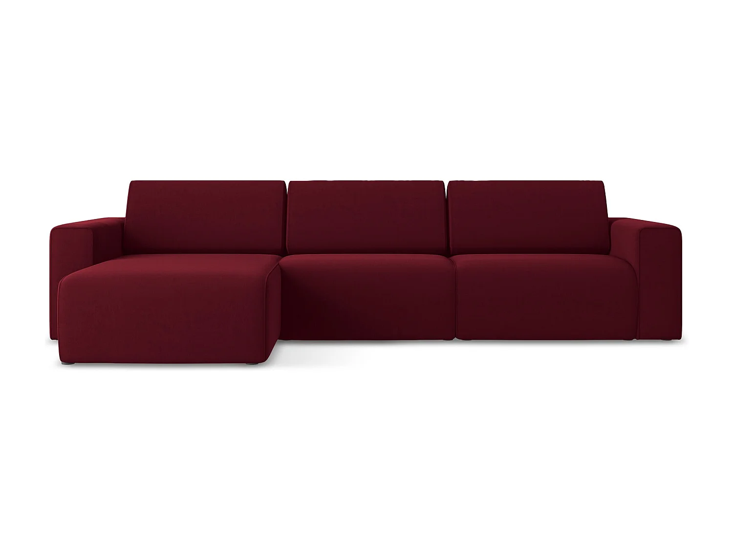 Modulares Ecks Sofa M links - Links - Samt - Burgund - KALEA