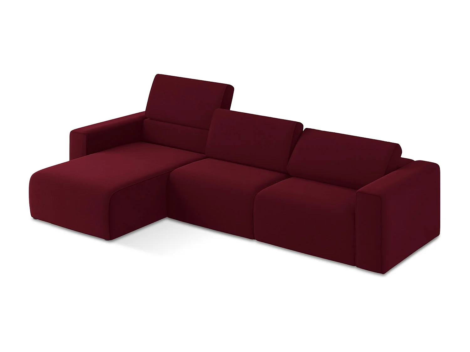 Modulares Ecks Sofa M links - Links - Samt - Burgund - KALEA