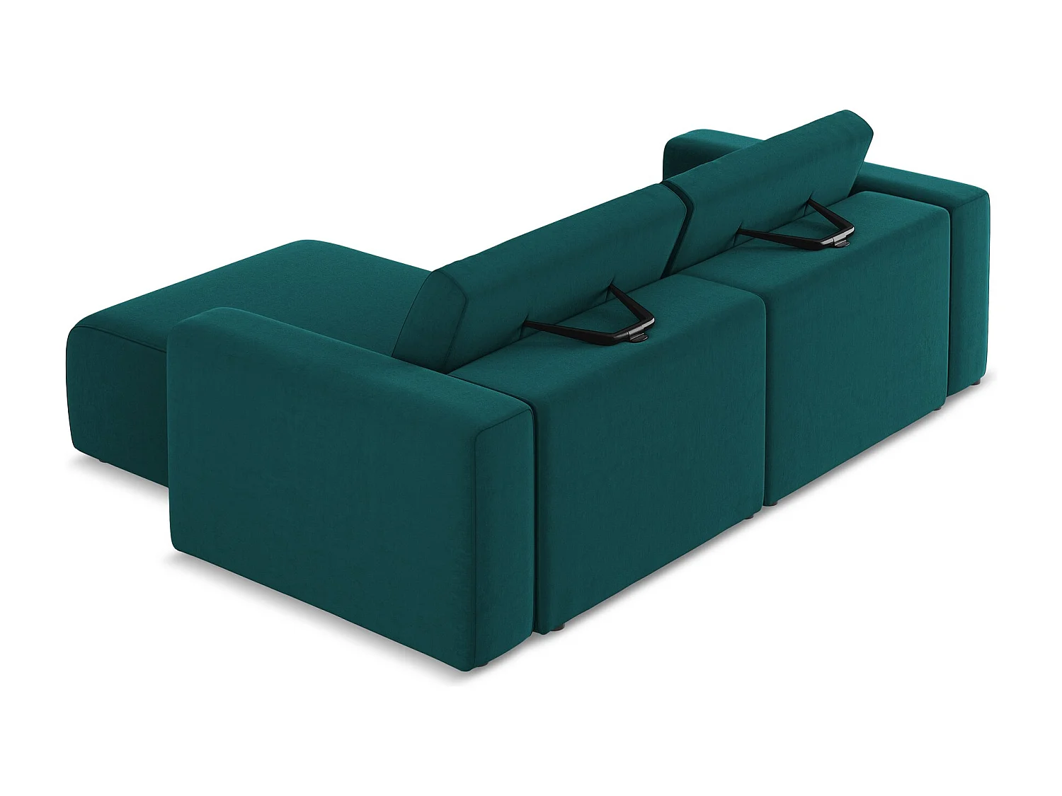 3-Sitzer Modulares Ecksofa - Ecke Rechts - Samt - Marine - KALEA