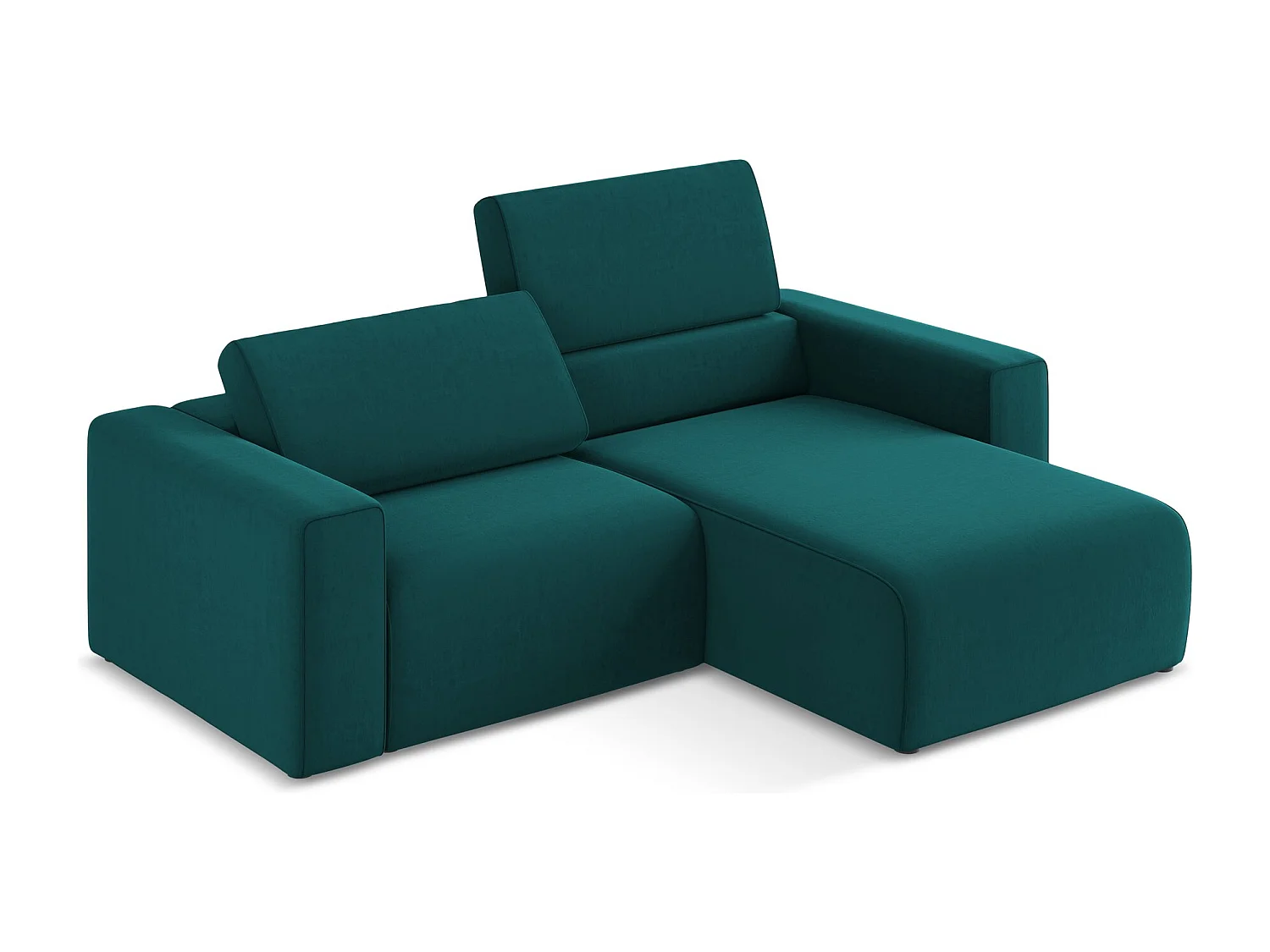 Modulaire hoekbank rechts van marinier velours - KALEA