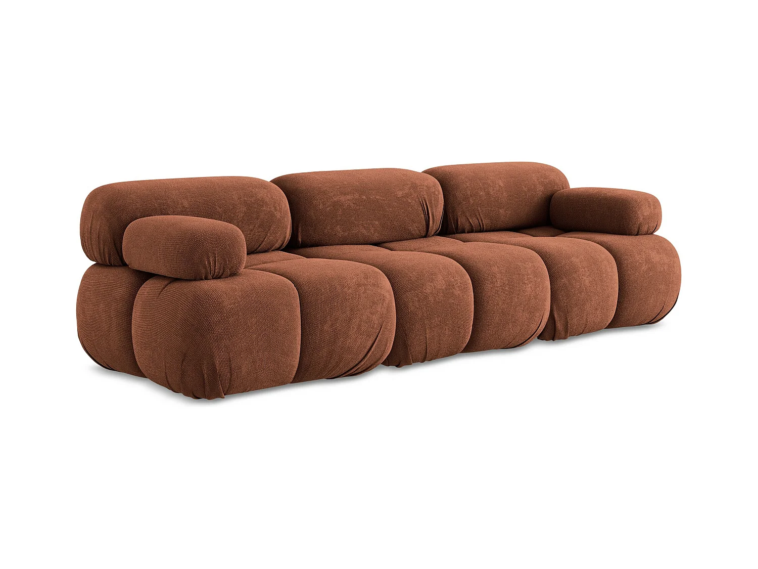 Modulares 3-Sitzer Sofa - - Chenille - Terrakotta - LOKUA