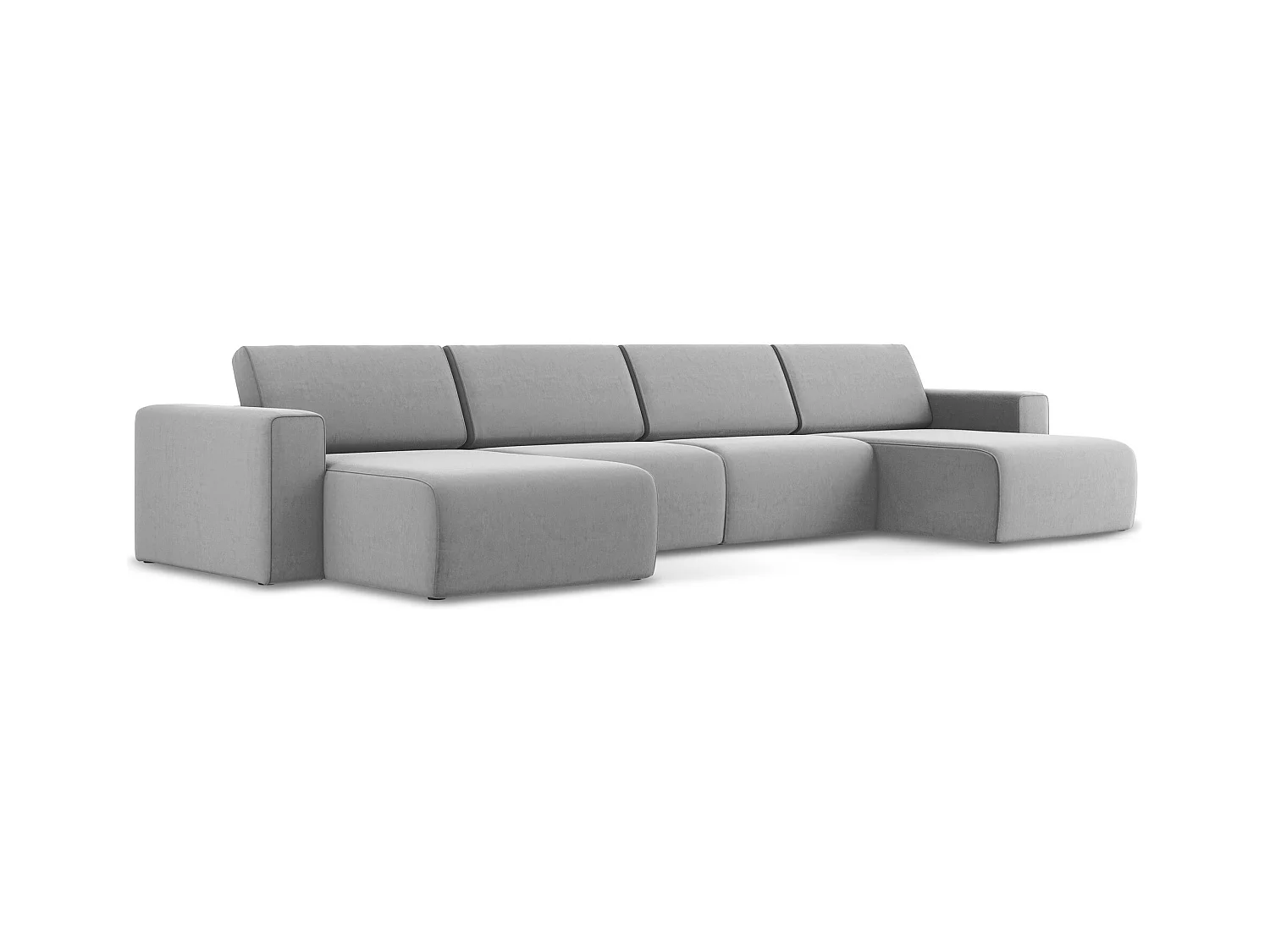 Modulares Wohnlandschaft - / - Samt - Grau - KALEA