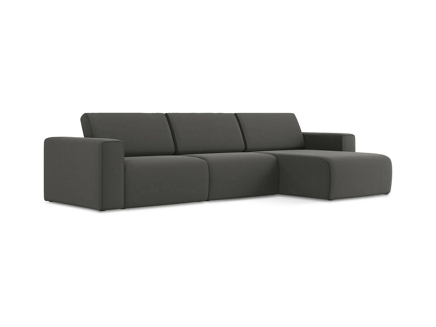 Modulares Ecks Sofa M rechts - Rechts - Samt - Stahl - KALEA