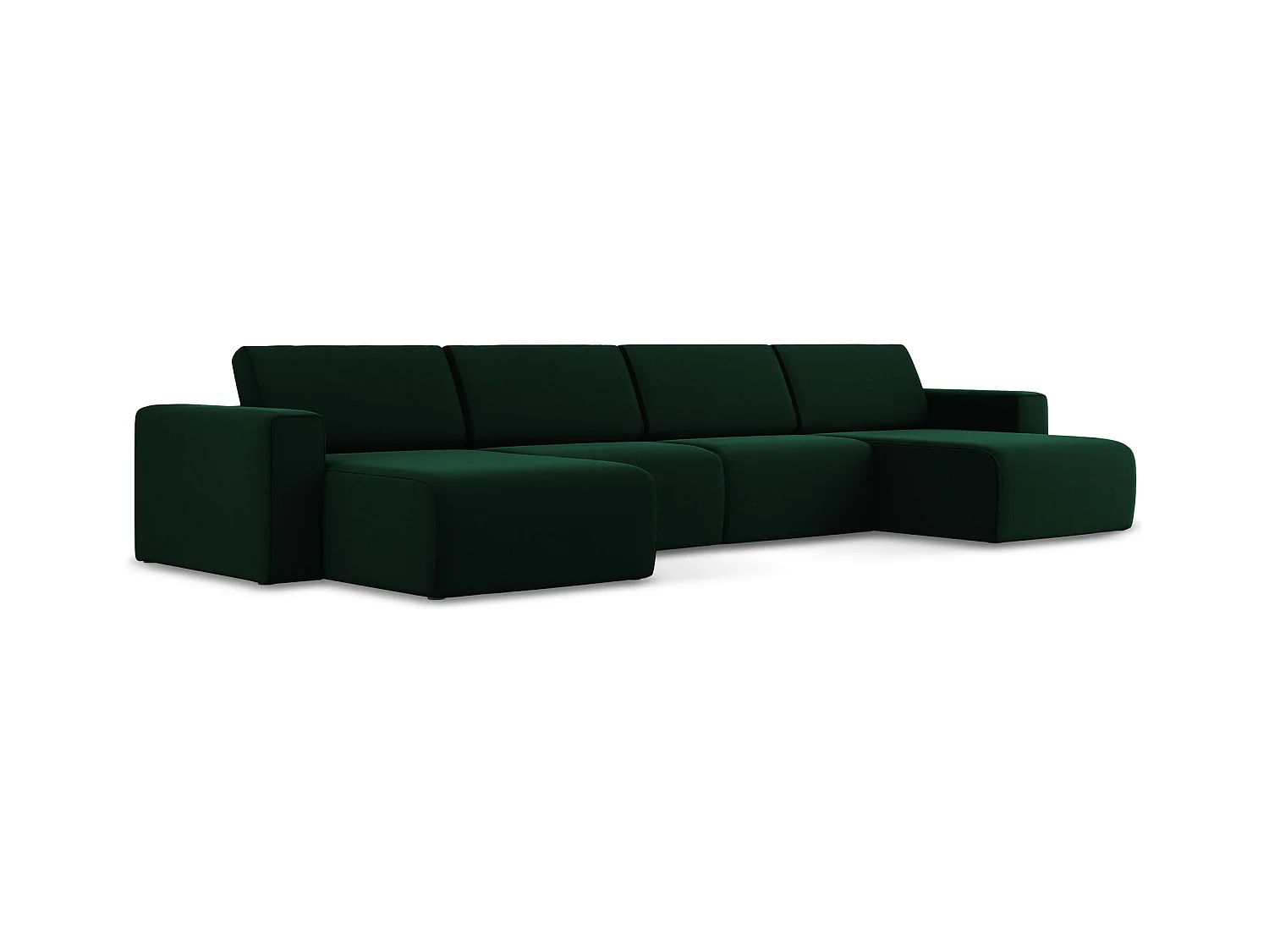 Canapé modulable panoramique en Samt - bouteille verte - KALEA