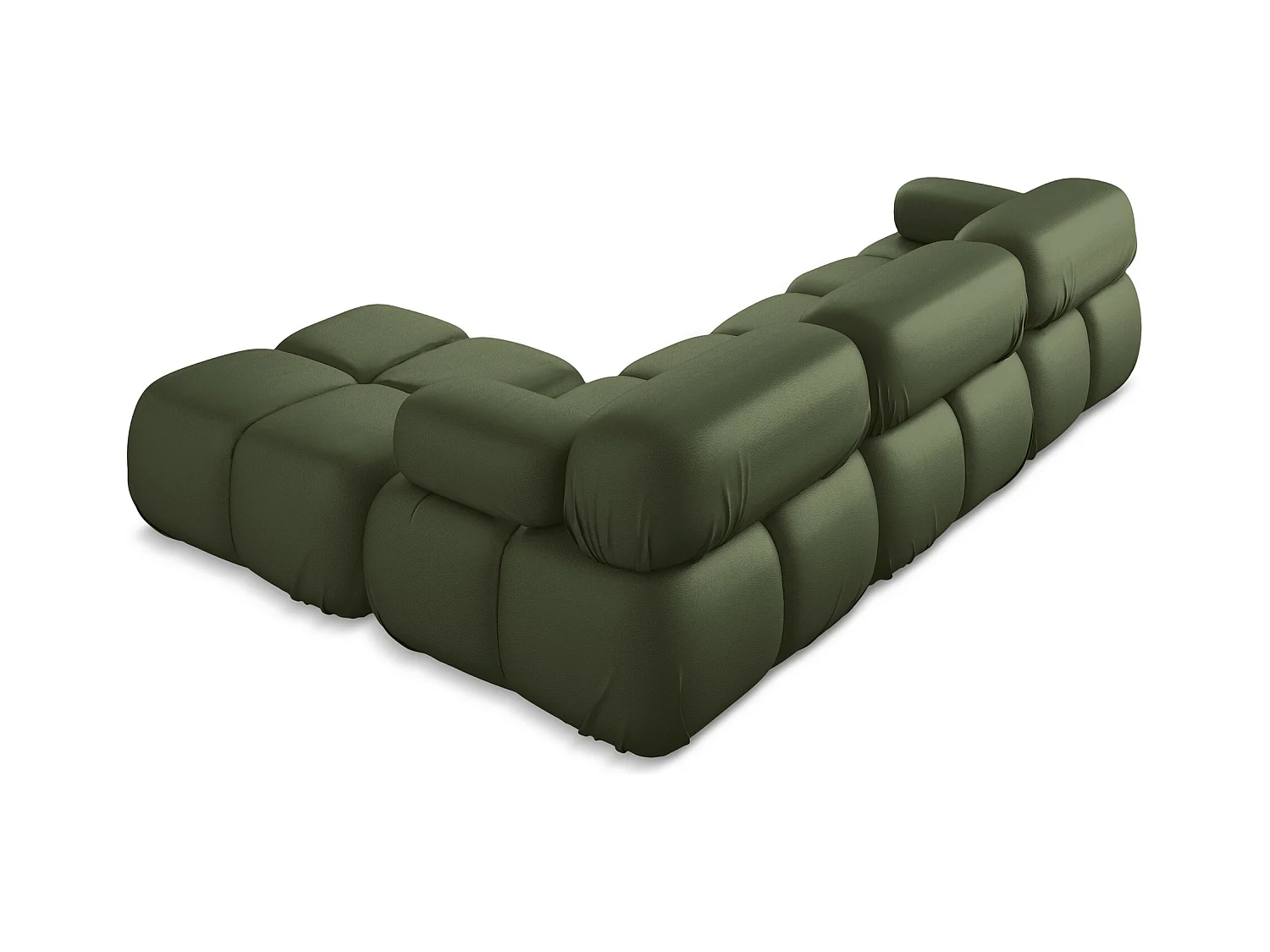Canapé d'angle modulaire reversible en Cuir artificiel - vert - LOKUA