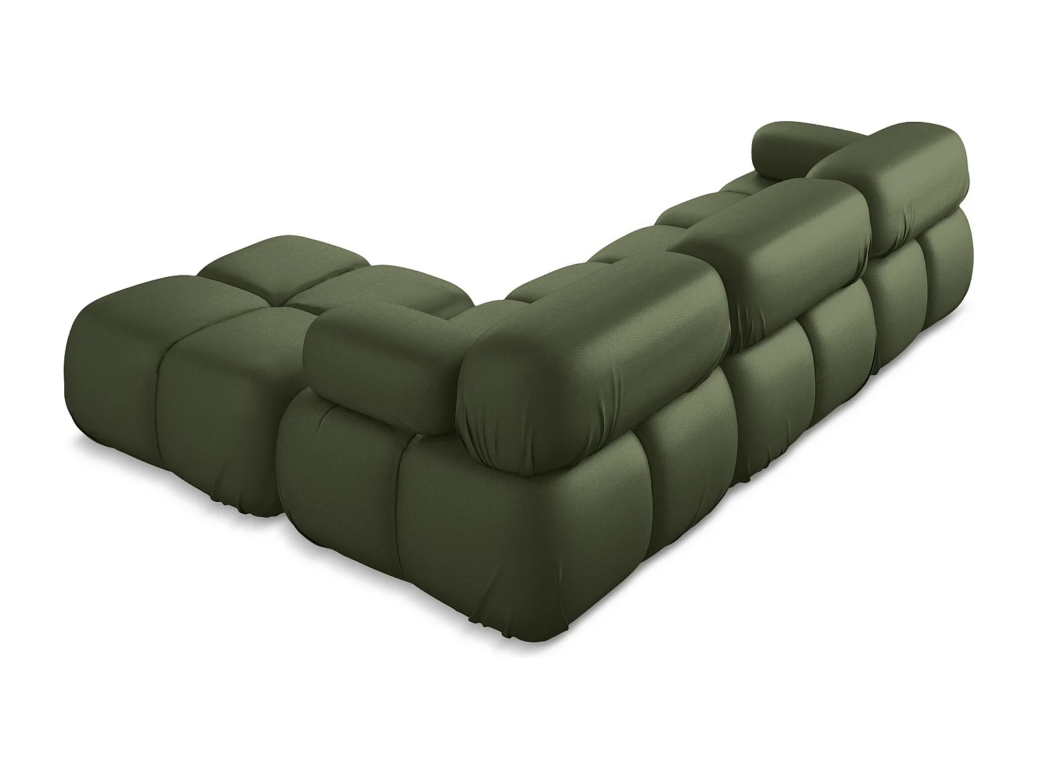 Canapé d'angle modulaire reversible en Cuir artificiel - vert - LOKUA