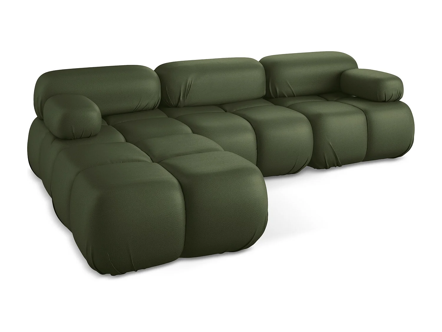 Canapé d'angle modulaire reversible en Cuir artificiel - vert - LOKUA